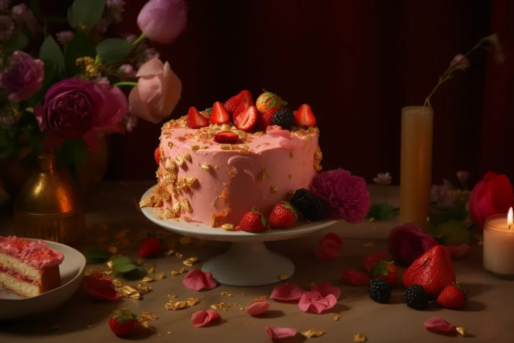 Elegant Strawberry Gold Leaf Cake - Strawberry Crunch Cake : A Complete Guide to Perfect Layers and Toppings